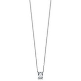 14k White Gold 2 carat Certified Lab Grown Diamond VS+ F+ Radiant Complete 18 inch Four Prong Pendant Necklace